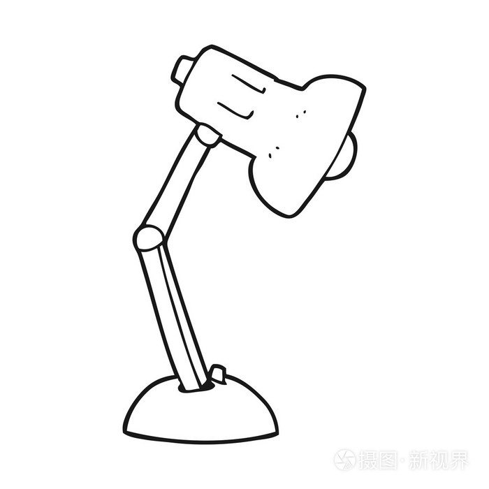 黑色和白色卡通台灯插画-正版商用图片1mhdb5-摄图新视界