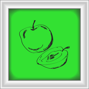 简便的涂鸦的苹果