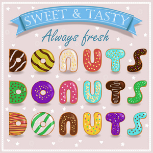 甜甜甜圈。复古甜美字体