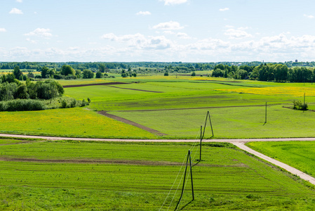 拉脱维亚的乡村的鸟瞰图