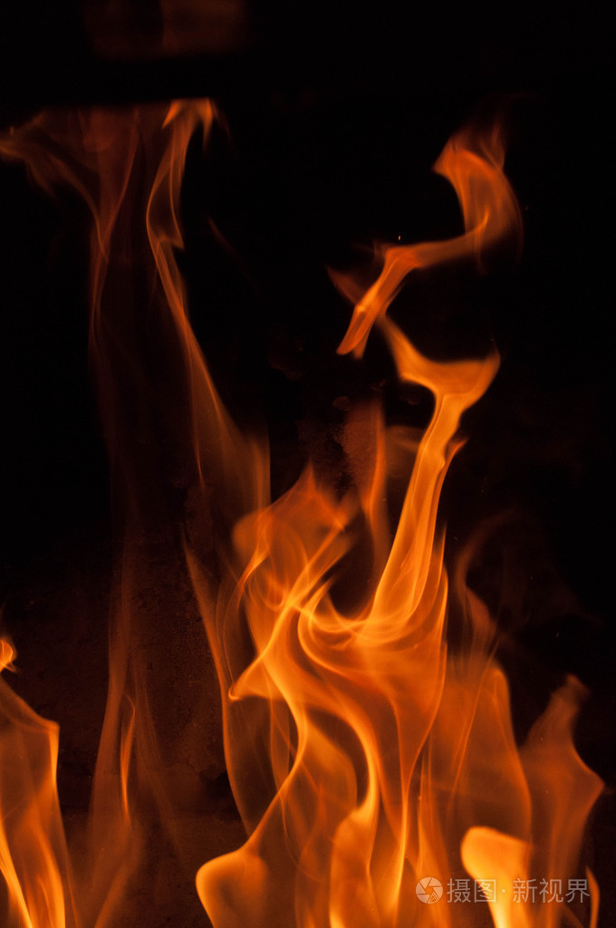 火焰在黑色背景上.火焰火火焰纹理回来