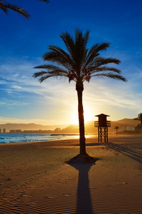 库列拉海滩洛杉矶欧海滩日落在 Valencia