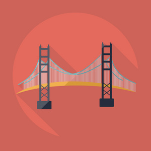 扁丝的现代化设计与阴影 San Francisco 金门大桥