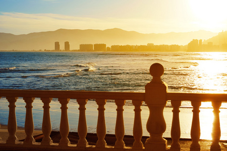 库列拉海滩洛杉矶欧海滩日落在 Valencia