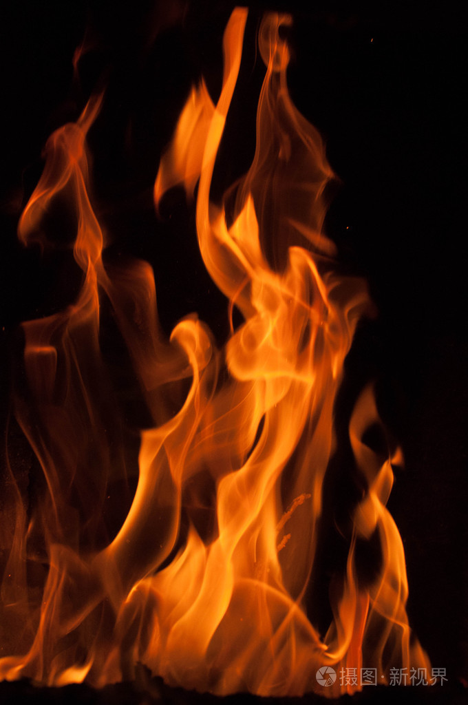 火焰在黑色背景上火焰火火焰纹理回来
