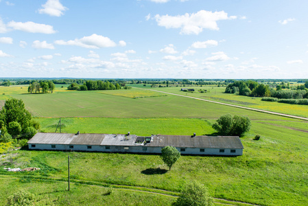 拉脱维亚的乡村的鸟瞰图