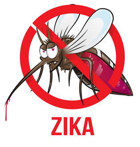 蚊子 zika 卡通