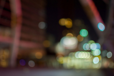 抽象的模糊散焦城市夜景灯图片