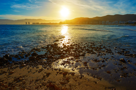 库列拉海滩洛杉矶欧海滩日落在 Valencia