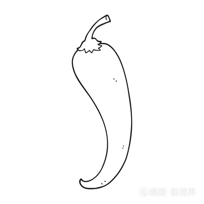 黑色和白色卡通辣椒