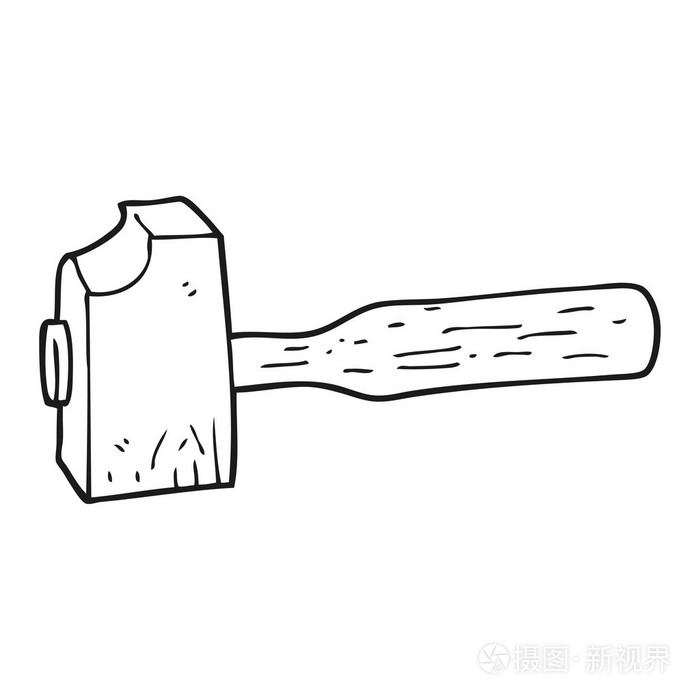 黑色和白色卡通槌插画-正版商用图片1mhiv0-摄图新视界