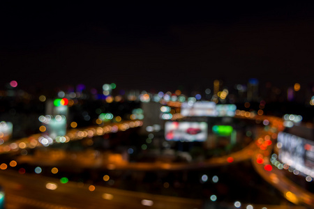 抽象的模糊散焦城市夜景灯