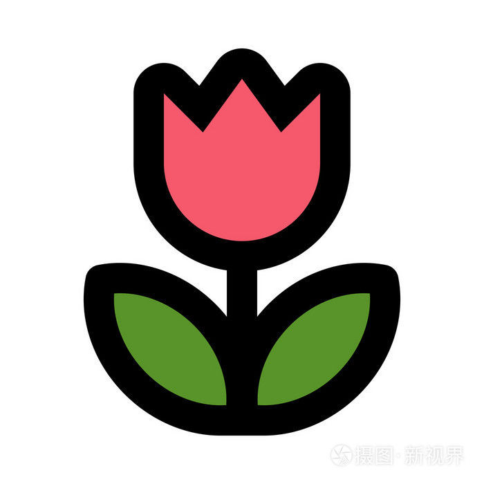 郁金香花矢量图标