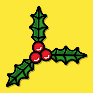 圣诞槲寄生矢量图标