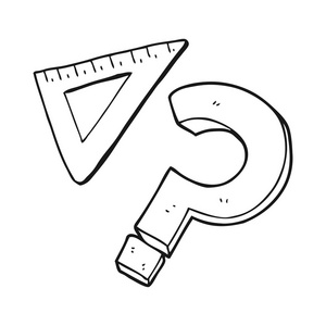 手绘卡通三角旗子黑色和白色卡通三角板照片