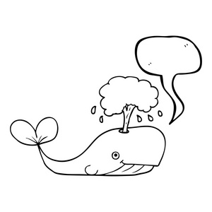 演讲泡沫卡通鲸鱼喷出的清水