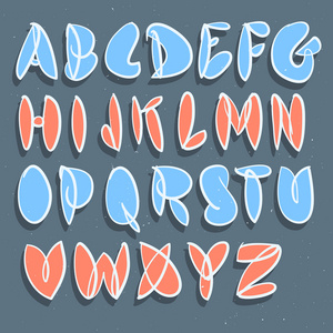 手工绘制的字母表。手刷非受迫性的泡沫字母表