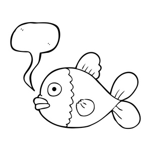 演讲泡沫卡通鱼