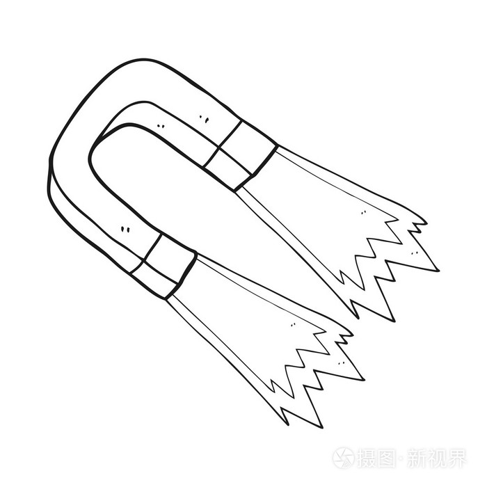 黑色和白色卡通磁铁
