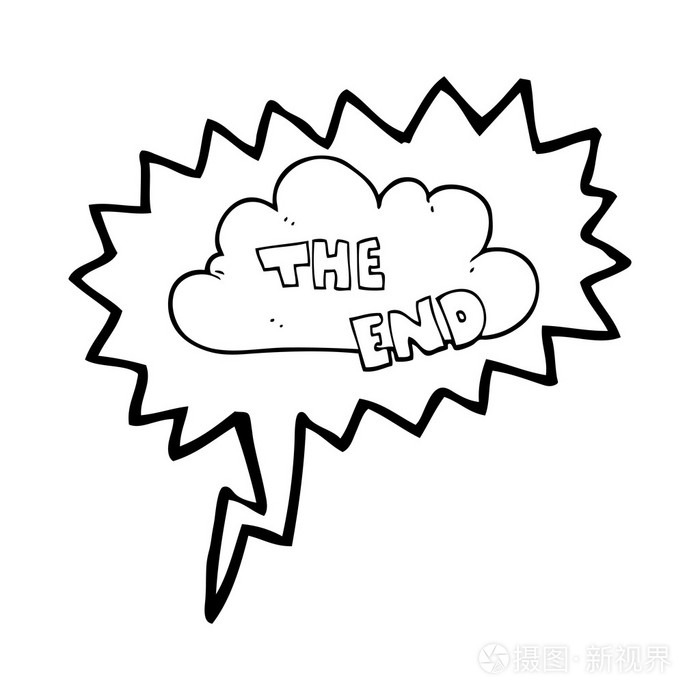 演讲泡沫卡通结束符号插画-正版商用图片1mhq4u-摄图新视界