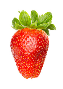 在白色的草莓分离