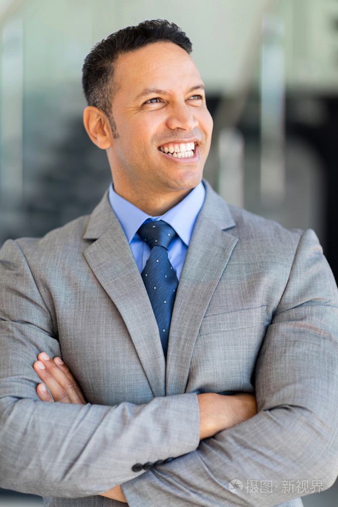 现代办公的商人