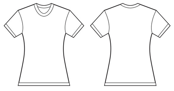 妇女空白衬衫设计模板图片