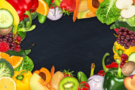 水果和蔬菜的框架
