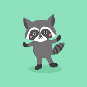 可爱浣熊卡通人物照片