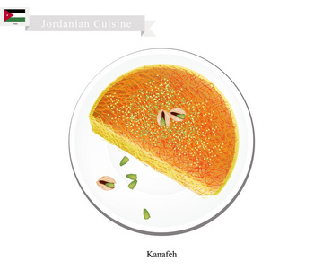 Kanafeh 或糖浆约旦奶酪酥