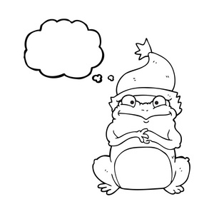 以为泡沫卡通青蛙戴着圣诞帽