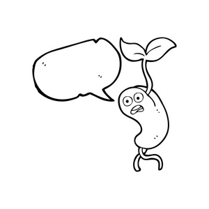 卡通发芽讲话泡泡卡通发芽的种子照片