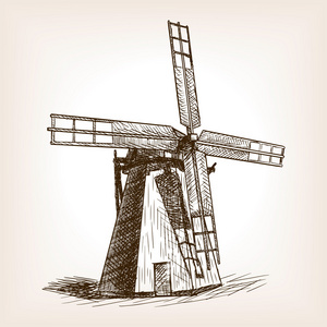 风车手绘草图照片