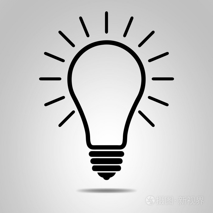 黑色灯泡矢量图