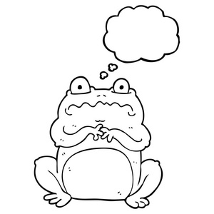 思想泡沫卡通搞笑青蛙