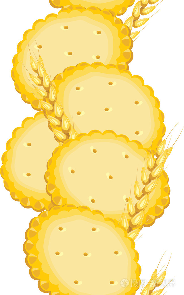 饼干和小麦的小穗无缝模式