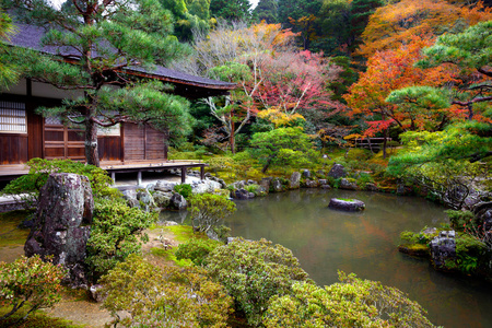 日本花园在银阁寺