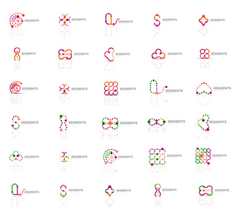 多彩的抽象折纸 logo 的集合