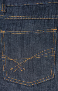 粗斜纹棉布牛仔裤口袋拼接细节纹理