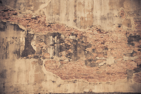 带裂纹的具体形态，与棕褐色筛选器样式旧墙