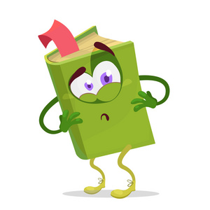 绿色的卡通书非常害怕照片