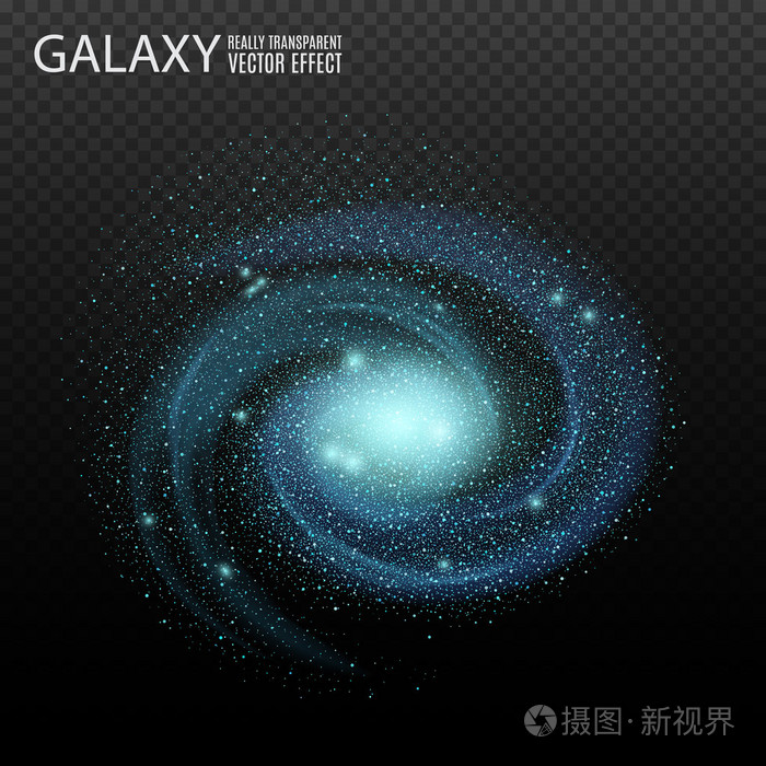 真正透明的矢量银河效果.螺旋星系.银河的模板.背景星系.元素星系
