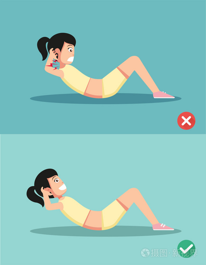 对与错的仰卧起坐姿势