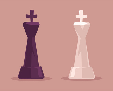 卡通国际象棋国际象棋棋子.矢量卡通插画照片