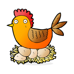 母鸡在蛋上图片