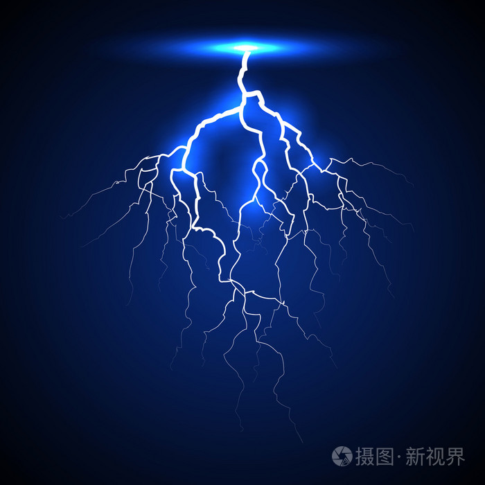 闪电在深色背景上