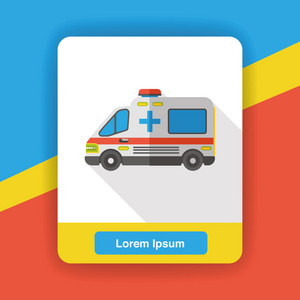医院救护车平面图标图标元素