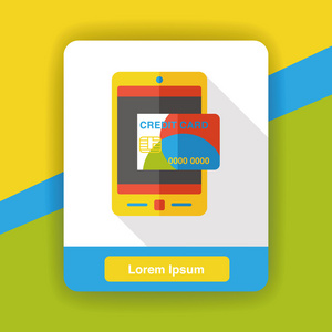 信用卡手机平面图标图标元素
