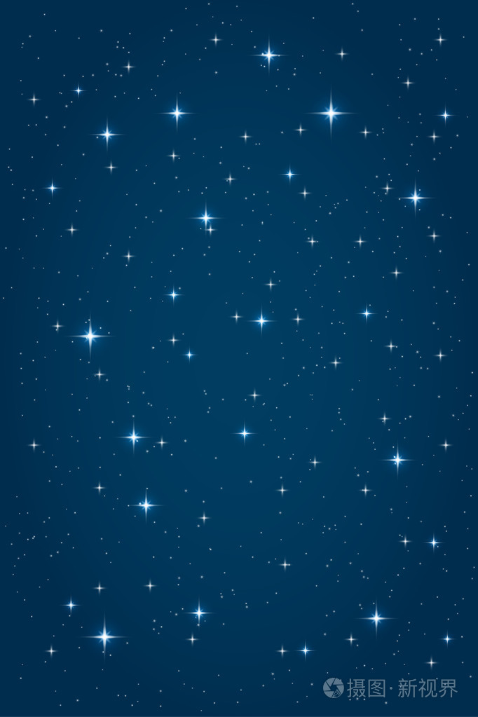 蓝蓝的夜星空背景.向量垂直设计模板