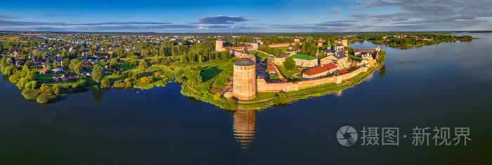 Kirillo Belozerskiy 修道院的空中全景